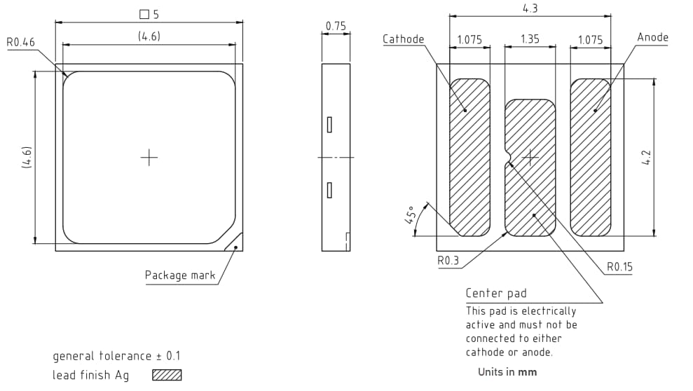 Mechanical Drawing - ams OSRAM OSCONIQ® S 5050 LEDs